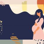 Pregnant Woman. Modern Collage On An Abstract Background. Bright Conceptual Flat Illustration About Motherhood And Pregnancy. Stock Vector